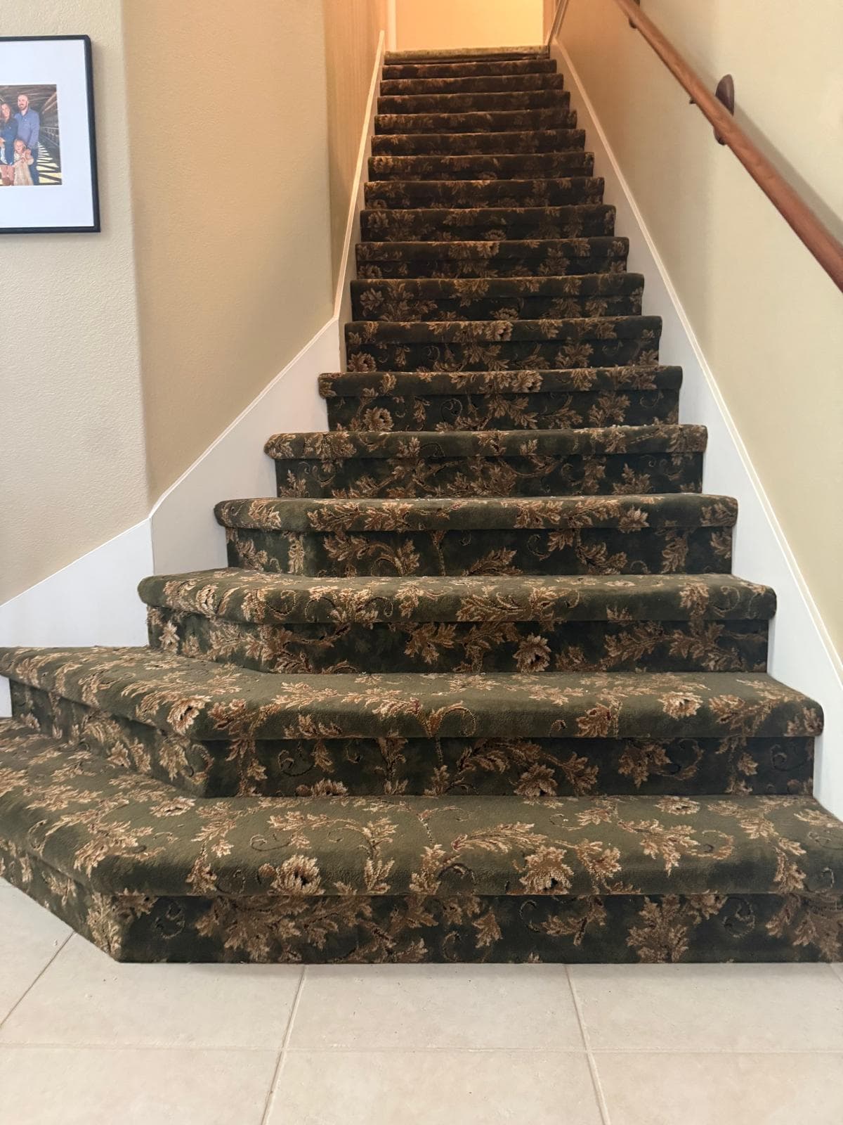 Before — carpet staircase